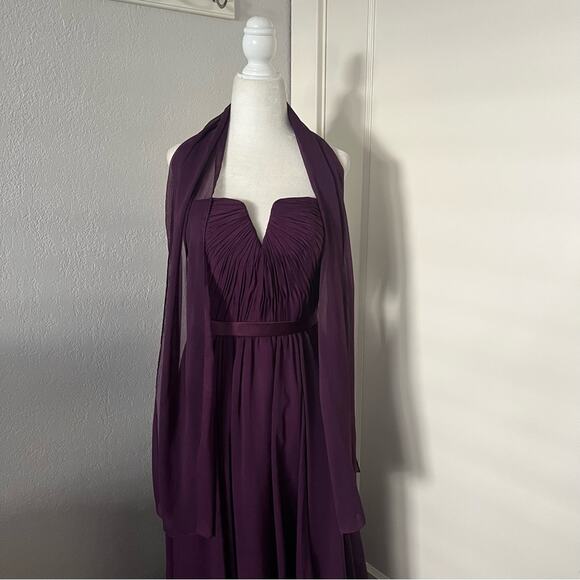 Angelina Faccenda Purple Strapless Formal Bridesmaid Gown - Picture 4 of 11
